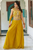 Lovely Yellow Embroidered Georgette Haldi Wear Crop Top Palazzo 