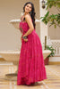 Delightful Pink Bandhani Printed Georgette Festival Wear Gown