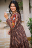 Superb Brown Bandhani Printed Georgette Navratri Special Gown