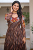 Superb Brown Bandhani Printed Georgette Navratri Special Gown