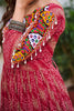 Awesome Red Bandhani Printed Georgette Navratri Wear Gown