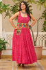 Fantastic Pink Bandhani Printed Georgette Navratri Special Gown