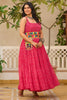Fantastic Pink Bandhani Printed Georgette Navratri Special Gown