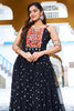 Attractive Black Georgette Gamthi Work Navratri Wear Gown