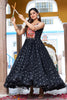 Attractive Black Georgette Gamthi Work Navratri Wear Gown