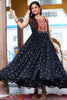Attractive Black Georgette Gamthi Work Navratri Wear Gown