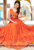 Enchanting Orange Leheriya Printed Georgette Festival Wear Gown