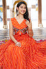 Enchanting Orange Leheriya Printed Georgette Festival Wear Gown