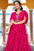 Bewitching Pink Georgette Gamthi Work Navratri Special Gown