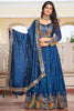 Excellent Blue Thread Work Festival Wear Lehenga Choli With Dupatta