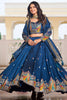 Excellent Blue Thread Work Festival Wear Lehenga Choli With Dupatta