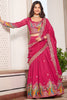Charming Pink Thread Embroidered Silk Traditional Lehenga Choli