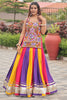Good-looking Gamthi Work Multi-Color Cotton Navratri Lehenga Choli