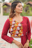 Stunning Red Border Work Cotton Navratri Wear Lehenga Choli