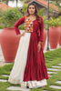 Stunning Red Border Work Cotton Navratri Wear Lehenga Choli