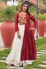 Stunning Red Border Work Cotton Navratri Wear Lehenga Choli