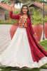 Stunning Red Border Work Cotton Navratri Wear Lehenga Choli