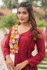 Stunning Red Border Work Cotton Navratri Wear Lehenga Choli