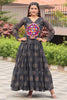 Glamorous Black Bandhani Printed Georgette Traditional Gown