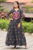 Glamorous Black Bandhani Printed Georgette Traditional Gown