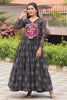 Glamorous Black Bandhani Printed Georgette Traditional Gown
