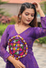 Enchanting Blue Mirror Work Georgette Navratri Wear Gown