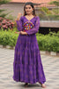 Enchanting Blue Mirror Work Georgette Navratri Wear Gown