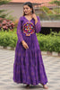 Enchanting Blue Mirror Work Georgette Navratri Wear Gown