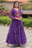 Enchanting Blue Mirror Work Georgette Navratri Wear Gown