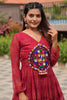 Astonishing Red Bandhani Printed Georgette Navratri Special Gown