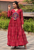 Astonishing Red Bandhani Printed Georgette Navratri Special Gown