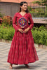 Astonishing Red Bandhani Printed Georgette Navratri Special Gown