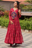 Astonishing Red Bandhani Printed Georgette Navratri Special Gown