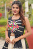 Magnetic Black Gamthi Work Navratti Wear High Slit Kurti With Lehenga