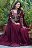 Astonishing Wine Sequins Silk Wedding Wear Gown With Dupatta