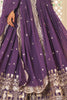 Fantastic Purple Sequins Georgette Lehenga Choli With Dupatta