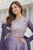 Astonishing Grey Zari Embroidered Chinon Bridesmaid Lehenga Choli