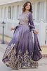 Astonishing Grey Zari Embroidered Chinon Bridesmaid Lehenga Choli