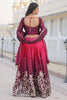 Awesome Pink Zari Embroidered Chinon Lehenga Choli With Dupatta