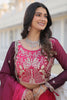 Awesome Pink Zari Embroidered Chinon Lehenga Choli With Dupatta