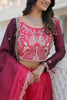 Awesome Pink Zari Embroidered Chinon Lehenga Choli With Dupatta