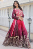 Awesome Pink Zari Embroidered Chinon Lehenga Choli With Dupatta