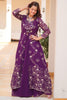 Adorable Purple Sequins Designer Crop Top Palazzo With Shrug