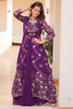 Adorable Purple Sequins Designer Crop Top Palazzo With Shrug