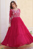 Tantalizing Pink Sequins Georgette Festival Wear Gown