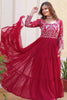 Tantalizing Pink Sequins Georgette Festival Wear Gown