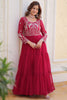 Tantalizing Pink Sequins Georgette Festival Wear Gown