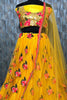 Lovely Yellow Zari Embroidered Net Haldi Wear Lehenga Choli With Dupatta