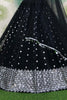Impressive Black Sequins Net Reception Wear Lehenga Choli With Dupatta