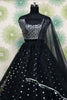 Impressive Black Sequins Net Reception Wear Lehenga Choli With Dupatta